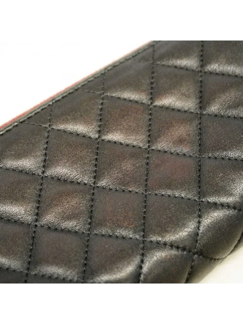 Chanel Pouch Quilted Lambskin Black Silver